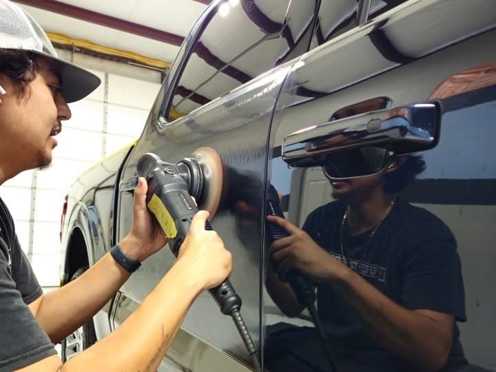 Machine paint correction removing swirls
